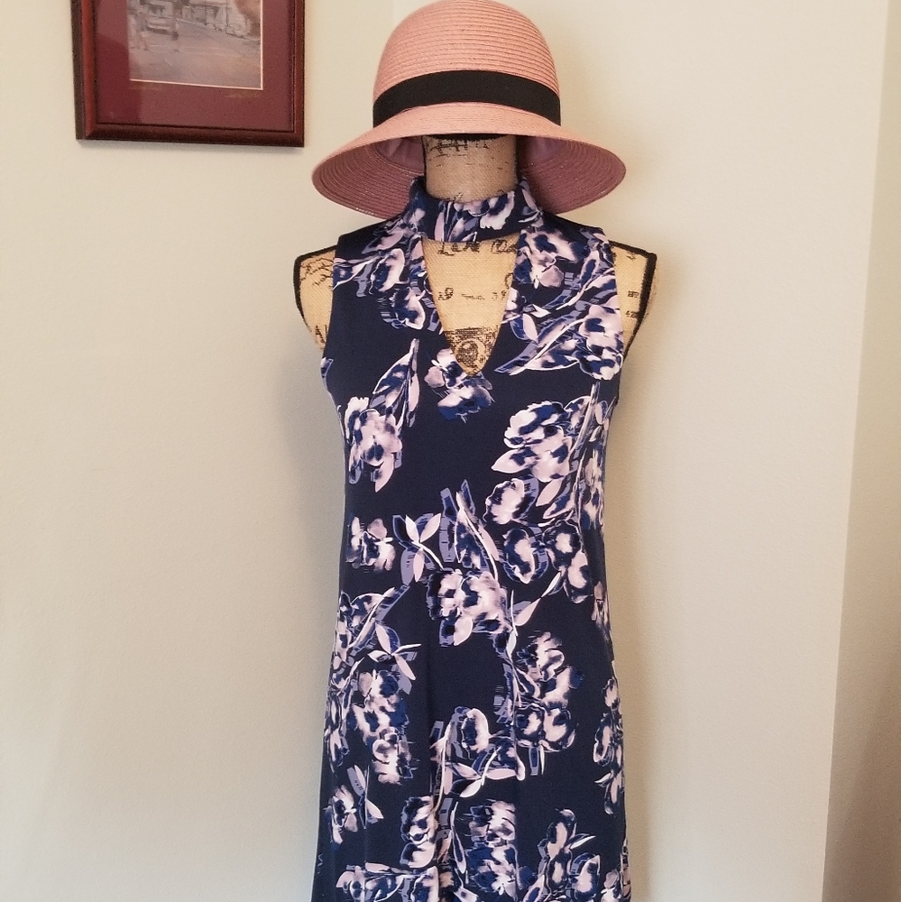 Navy blue floral Ivanka Trump dress - Picture 4 of 4